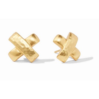 Petite “X” Gold Stud Earrings