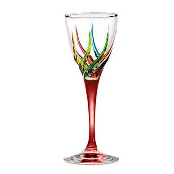 “Magic Flute” Crystal Wine Glass With Red Stem