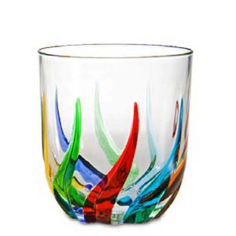  “ Magic Flute ” Multi- Color Crystal Whiskey Glass