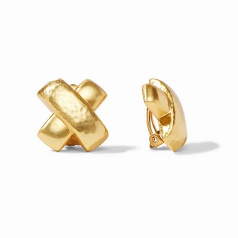 Catalina Gold X Clip- On Earrings