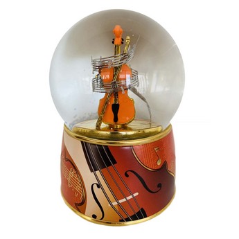 Violin Musical Glitter Globe