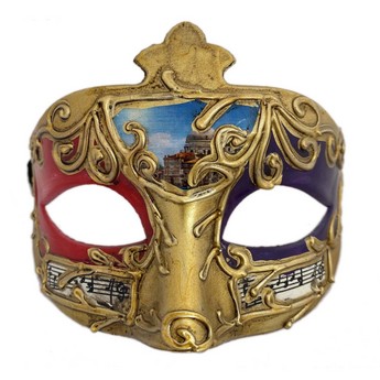 Gold Masquerade Mask with Musical Notes