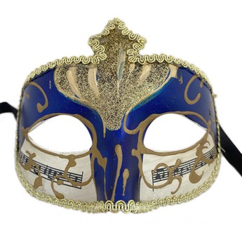 Bright Blue Mask With Musical Notes