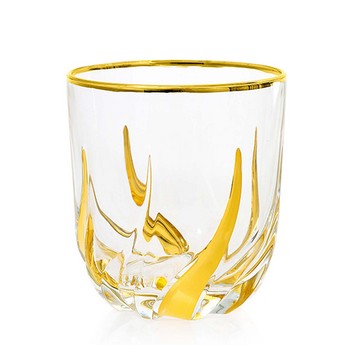 Gold & Clear Crystal Glass Tumbler