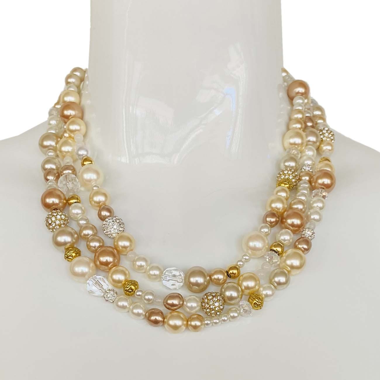 Triple Strand Afternoon Tea Pearl Necklace Jewelry Met Opera Shop