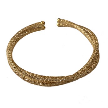 Braided Gold Mesh & Crystal Bracelet