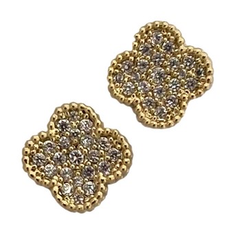 Petite Clover Gold Stud Earrings