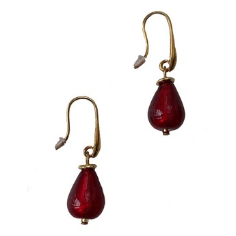 Red & Gold Bead Earring