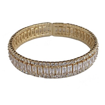 Gold & Crystal Baguette Cuff