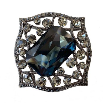 Square Pin/Pendant with Sapphire Crystal