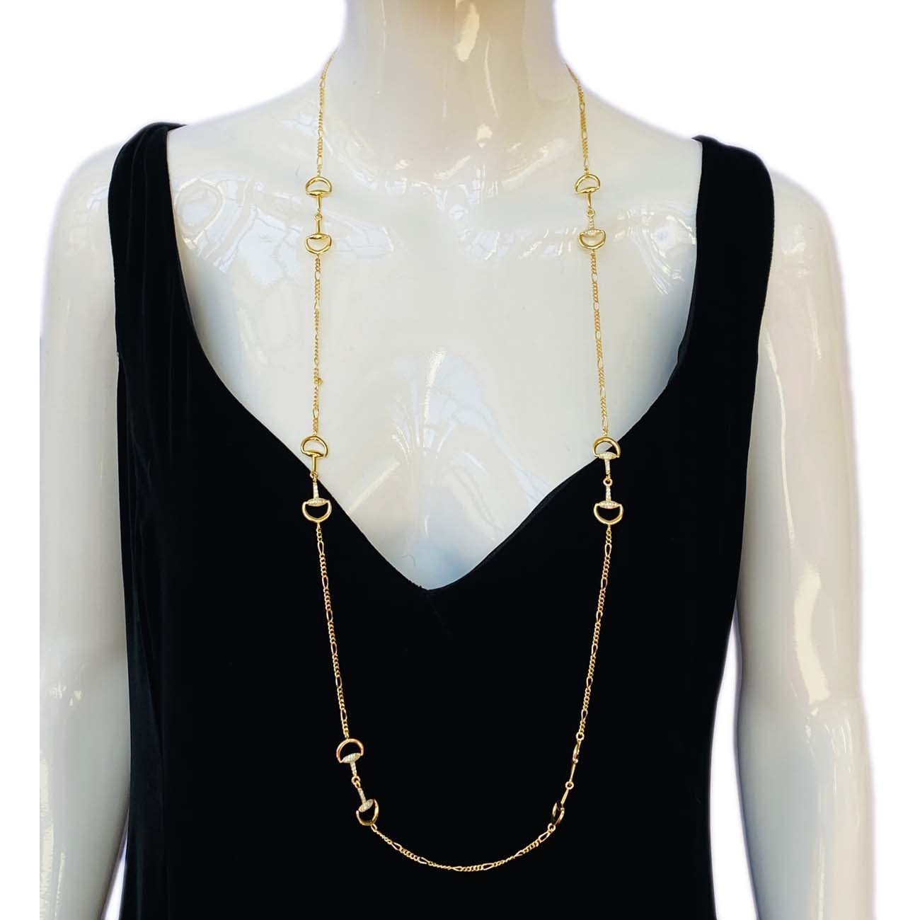 Long Gold Necklace with Micro Crystals | JEWELRY | Met Opera Shop