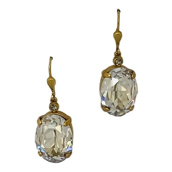 Oval Shade Crystal Earring