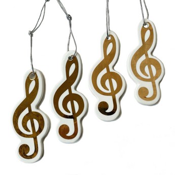 Porcelain Treble Clef Ornaments (Set Of 4)