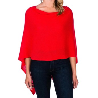  Red Cashmere Scarf/Poncho