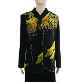 Black & Lime Green Flower Jacket