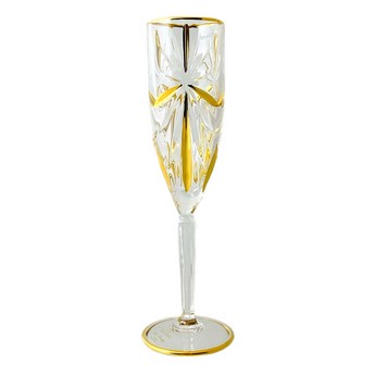 Calice Gold & Clear Crystal Flute (5.5 oz)