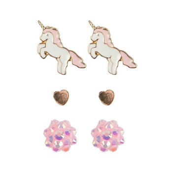 Boutique Unicorn Studded Earrings (Set Of 3)