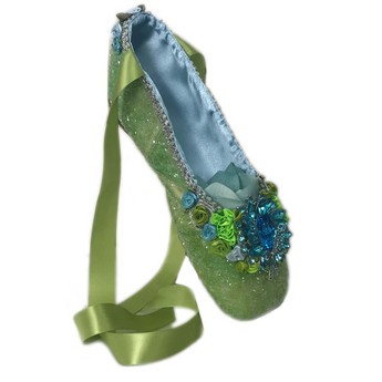 Green Spring Fairy Diamondpointes Ballet Shoe