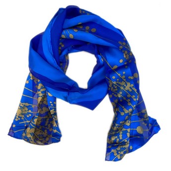 Royal Blue Silk Sputnik Chandelier Scarf