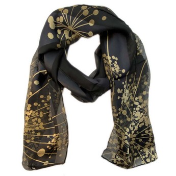 Black Silk Sputnik Chandelier Scarf