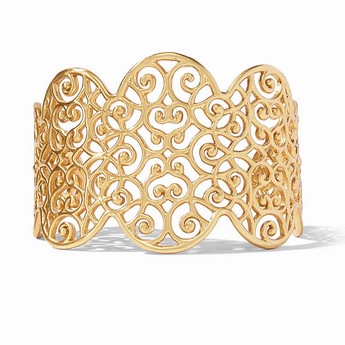 Gilded Filigree Cuff Bracelet (24k Gold Plate)