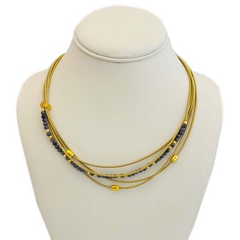  5- Strand Sapphire Crystal Beaded Necklace