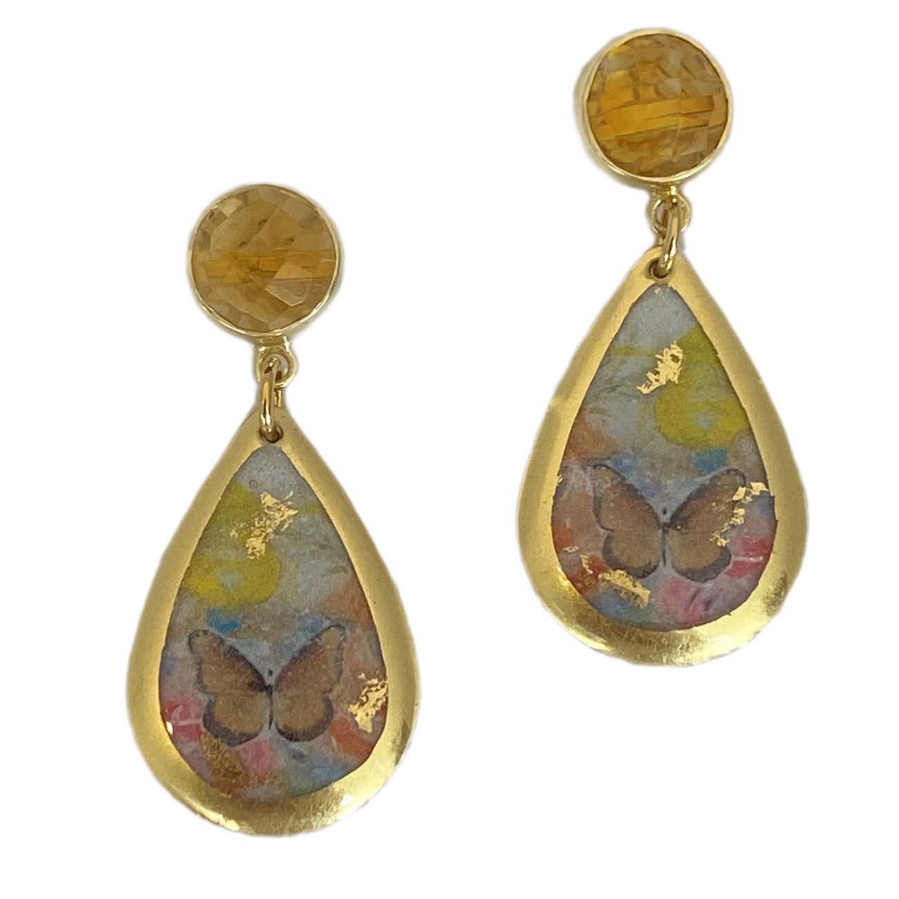 Citrine on sale teardrop earrings