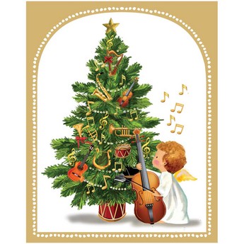 Baby Angel with Cello Mini Christmas Cards (BOX OF 16)