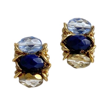 Cobalt Blue Murano Glass Earrings