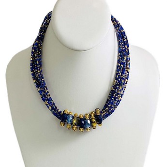 Cobalt Blue Multistrand Necklace