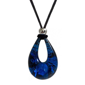 Blue Murano Glass Teardrop Necklace