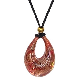 Red Murano Glass Teardrop Necklace