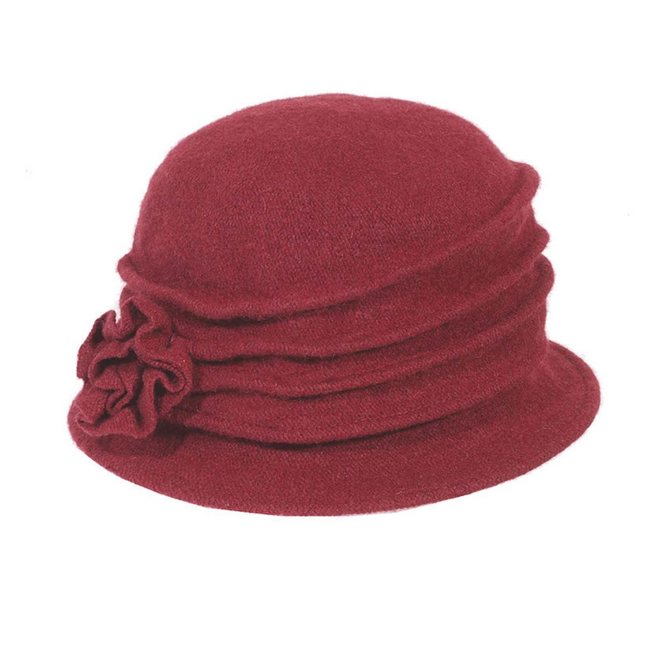 Burgundy top cloche hat