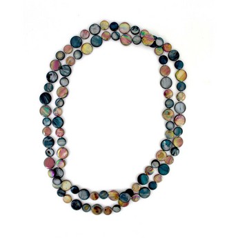 Long Chocolate/Charcoal Mother-of-Pearl Necklace