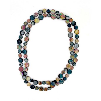 Long Chocolate/Charcoal Mother- Of- Pearl Necklace