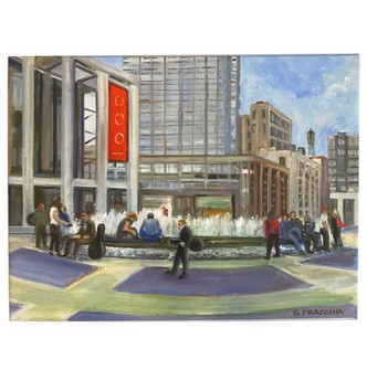 Lincoln Center Plaza at Daytime (Giclée Print on Canvas)
