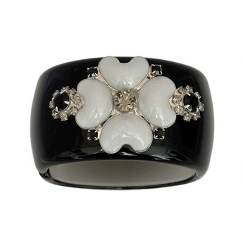 Poured Glass Rose Cuff Bracelet