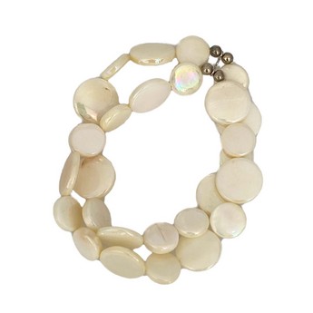 White Double Strand Mother-of-Pearl Bracelet