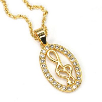 Gold Treble Clef Heart Necklace