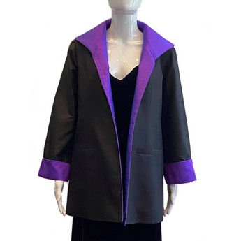 Black Jacket with Purple Collar