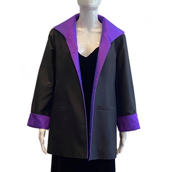 Black Jacket With Purple Collar