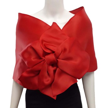 Red Silk Flower Shawl