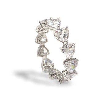 Valentina Heart Ring in White Gold