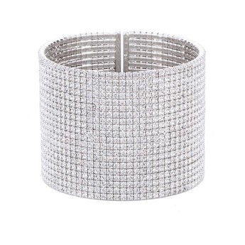 Crystal Bangle in White Gold