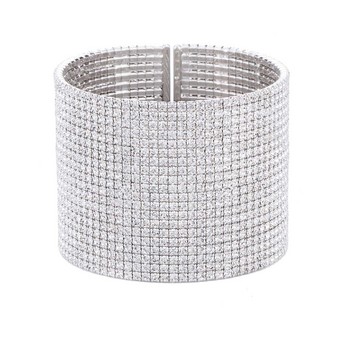 Crystal Bangle In White Gold