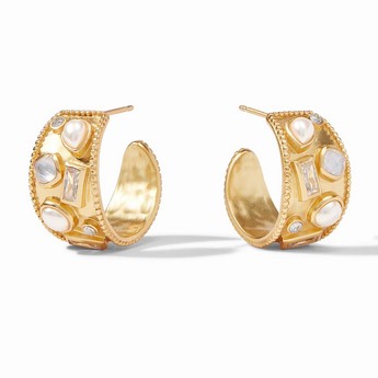 Small Gold Mosaic Hoop Earring