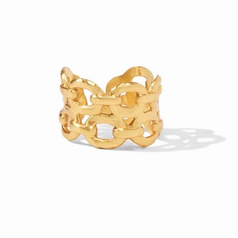 Double Gold Link Adjustable Ring