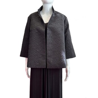 Short Black Puckered Jacket