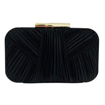 Pleated Black Clutch