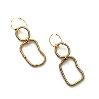 Gold Baroque Wire Earrings